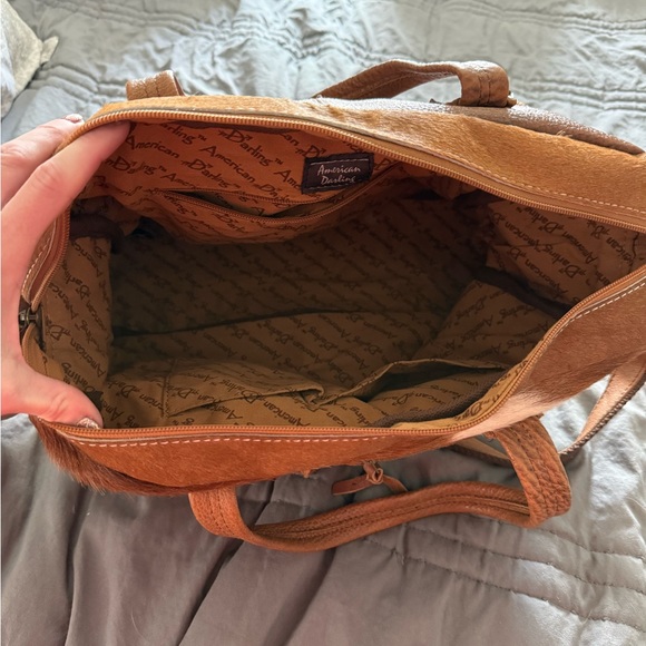 American Darling Brown and White Leather cowhide Women's Bag - Picture 3 of 4